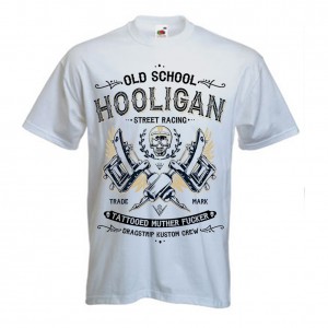 Dragstrip Clothing Rock N Roll Hooligan White T`shirt